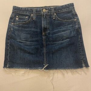 ADRIANO GOLDSCHMIED Denim Frayed Mini Skirt, 26